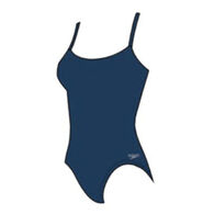 Speedo Women's Solid Double Cross Back One-Piece Swimsuit