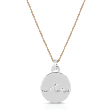 Lucky Feather Womens Sterling Silver Wave Necklace