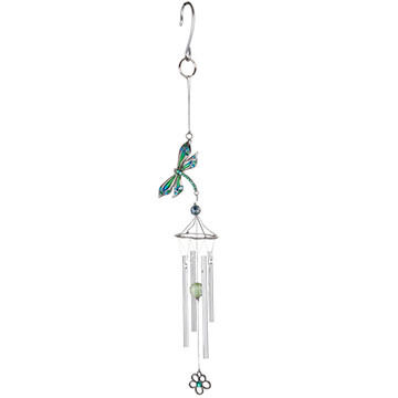 Carson Home Accents Pewterworks Dragonfly Crystal Windchime