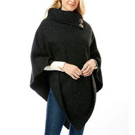 Magic Scarf Women's Knitted Wool-Feel Cowl Neck Poncho