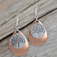Eye Catching Jewelry Women's Silver & Copper Tree of Life Earring