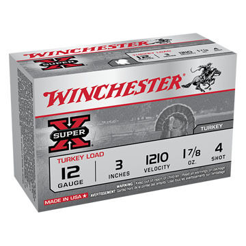 Winchester Super-X Turkey Load 12 GA 3 1-7/8 oz. #4 Shotshell Ammo (10)