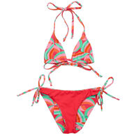 Snapper Rock Swimwear Teen Girl's Geo Melon Sustainable Triangle Bikini Swimsuit, 2-Piece