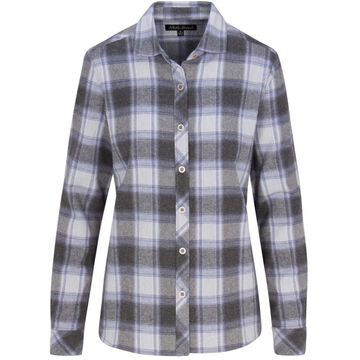 North River Womens Heather Brushed Cotton Plaid Long-Sleeve Shirt