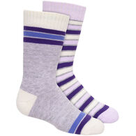 Kodiak Youth Purple Stripe Thermal Crew Sock 2-Pack