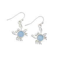Periwinkle By Barlow Women's Silver/Blue Crabs Earring
