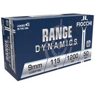 Fiocchi Range Dynamics 9mm Luger 115 Grain FMJ Handgun Ammo (50)