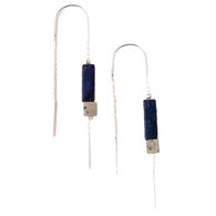 Scout Curated Wears Women's Rectangle Stone Earring - Lapis/Black/Silver
