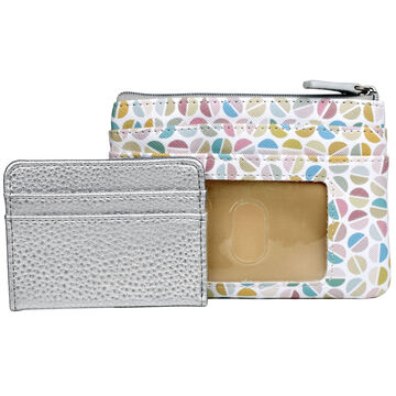 Buxton Womens Split Polka Dot Vegan Leather with RFID Pik-Me-Up ID Large Coin / Card Case