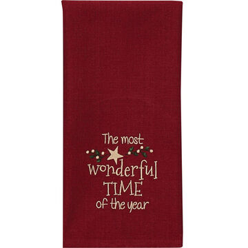 Park Designs The Most Wonderful Time Embroidered Dish Towel