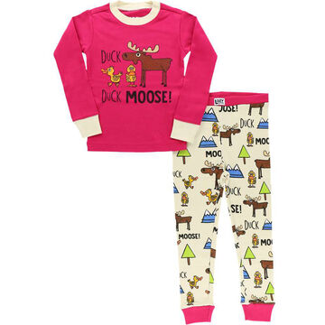 Lazy One Toddler Girls Duck Duck Moose Long-Sleeve Pajama Set