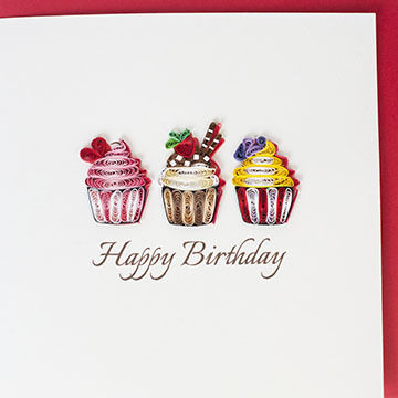 Quilling Card Cupcake Birthday Card
