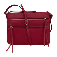 ili New York Women's Triple Zip Crossbody Handbag