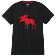 Hatley Little Blue House Men's Moose On Red Jersey Pajama Short-Sleeve T-Shirt