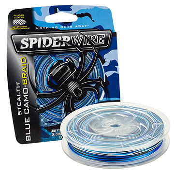 SpiderWire Stealth Blue Camo Braid Saltwater Fishing Line - 200 Yards