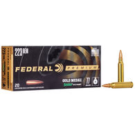 Federal Premium Gold Medal 223 Remington 77 Grain Sierra MatchKing BTHP Ammo (20)