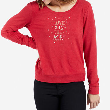 Life is Good Womens Love Is In The Air Supreme Scoop Pullover Long-Sleeve Top