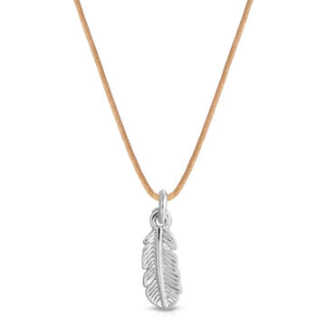 Lucky Feather Womens Lightness of Being Silver Feather Necklace