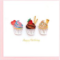 Quilling Card Cupcake Trio Birthday Card