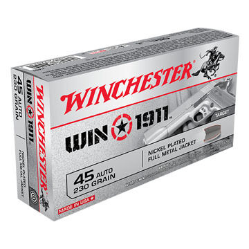 Winchester Win1911 45 Auto 230 Grain FMJ Handgun Ammo (50)