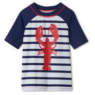 Hatley Boy's Marine Lobster Short-Sleeve Rashguard Shirt