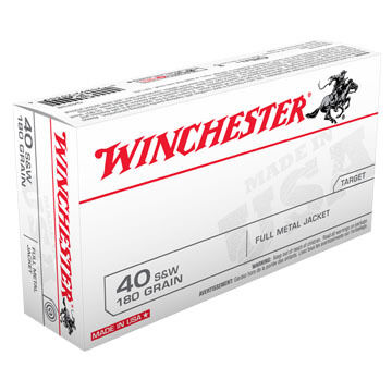 Winchester USA 40 S&W 180 Grain FMJ Handgun Ammo (50)