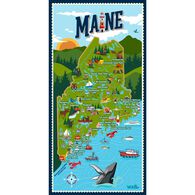 Wilcor Maine Map Beach Towel
