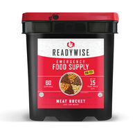 ReadyWise Emergency Food Supply 60 Serving Freeze Dried Meat Bucket + 20 Servings of Rice