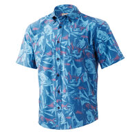 Huk Men's Kona Ocean Palm Button Down Short-Sleeve Shirt