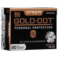 Speer Gold Dot Personal Protection 380 Auto 90 Grain HP Handgun Ammo (20)