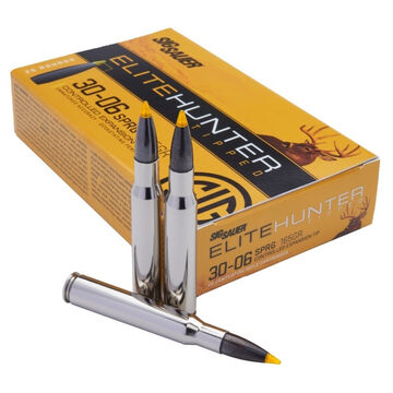 SIG Sauer Elite Hunter Tipped 30-06 Springfield 165 Grain Yellow Tip / Boat Tail Rifle Ammo (20)