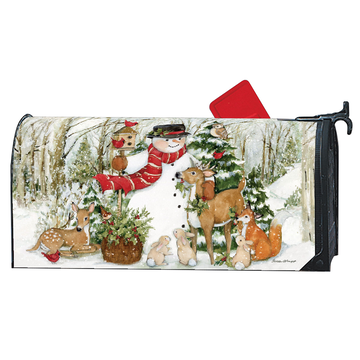 MailWraps Woodland Snowman Magnetic Mailbox Cover