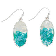 Periwinkle By Barlow Women's Glittering Turquoise Shell Inlay Earring