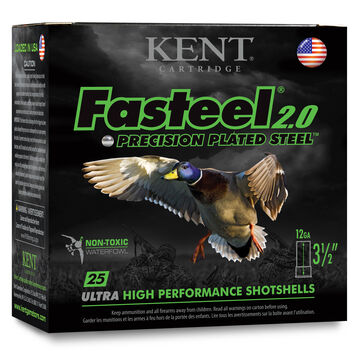 Kent Fasteel 2.0 Precision Plated Steel Waterfowl 20 GA 3 7/8 oz. #2 Shotshell Ammo (25)