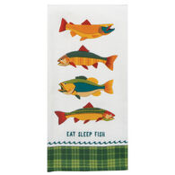 Kay Dee Designs Forest Friends Eat Sleep Fish Dual Purpose Terry Towel