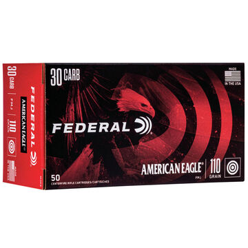 Federal American Eagle 30 Carbine 110 Grain FMJ Rifle Ammo (50)