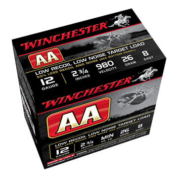 Winchester AA Target Low Recoil Low Noise 12 GA 2-3/4 26 Grain Shotshell Ammo (25)