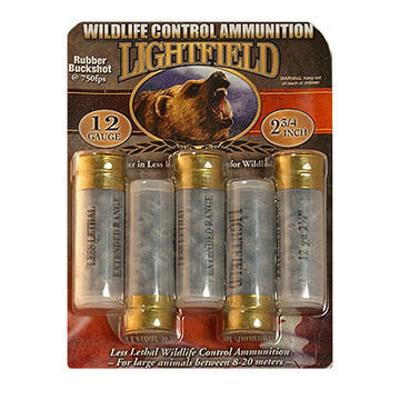 Lightfield Less Lethal Wildlife Control 12 GA 2-3/4 Rubber Buckshot Ammo (5)