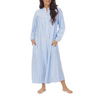 Lanz Women's Classic Stripe 50" Flannel Nightgown
