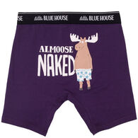 Hatley Little Blue House Men's Almoose Naked Boxer