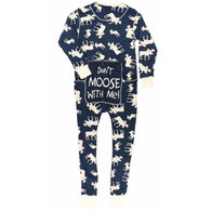 Lazy One Men's Blue Classic Moose Flapjacks Pajama