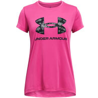Under Armour Girl's UA Tech Print Fill Big Logo Short-Sleeve Shirt
