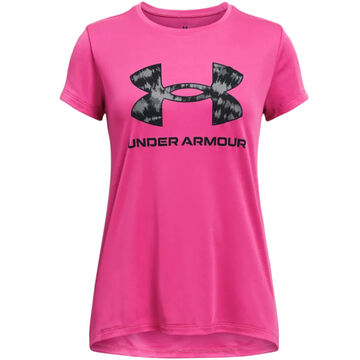 Under Armour Girls UA Tech Print Fill Big Logo Short-Sleeve Shirt