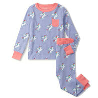 Hatley Toddler Girl's Rainbow Unicorn Bamboo Pajama Set, 2-Piece