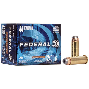 Federal Power-Shok 44 Remington Magnum 240 Grain JHP Handgun Ammo (20)
