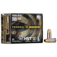 Federal Personal Defense HST 9mm 147 Grain JHP Handgun Ammo (20)