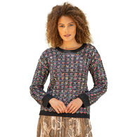 Mystree Women's Tweed Colorful Weave Sweater