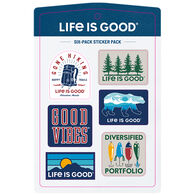 Life is Good Outdoor Six-Pack Sticker Pack