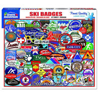 White Mountain Jigsaw Puzzle - Ski Badges