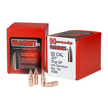 Hornady Varmint 22 Cal. 55 Grain .224 SP w/ Cannelure Rifle Bullet (100)